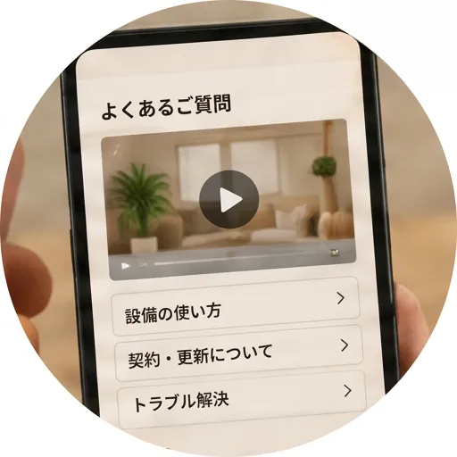 動画とFAQで自己解決